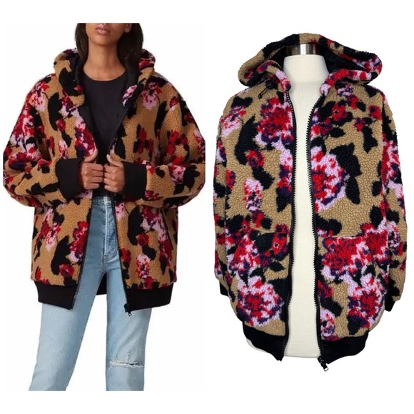 MSGM Oversized Multicolor Floral Teddy Jacket size 40 - Picture 1 of 12